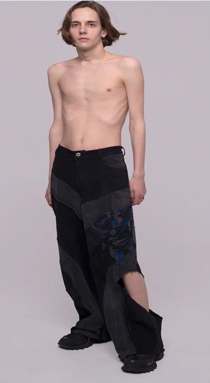 Black Embriodery Denim Jeans